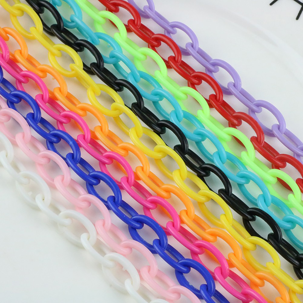 【TK】Rantai Plastik Akrilik Warna-warni Ukuran 8x13mm