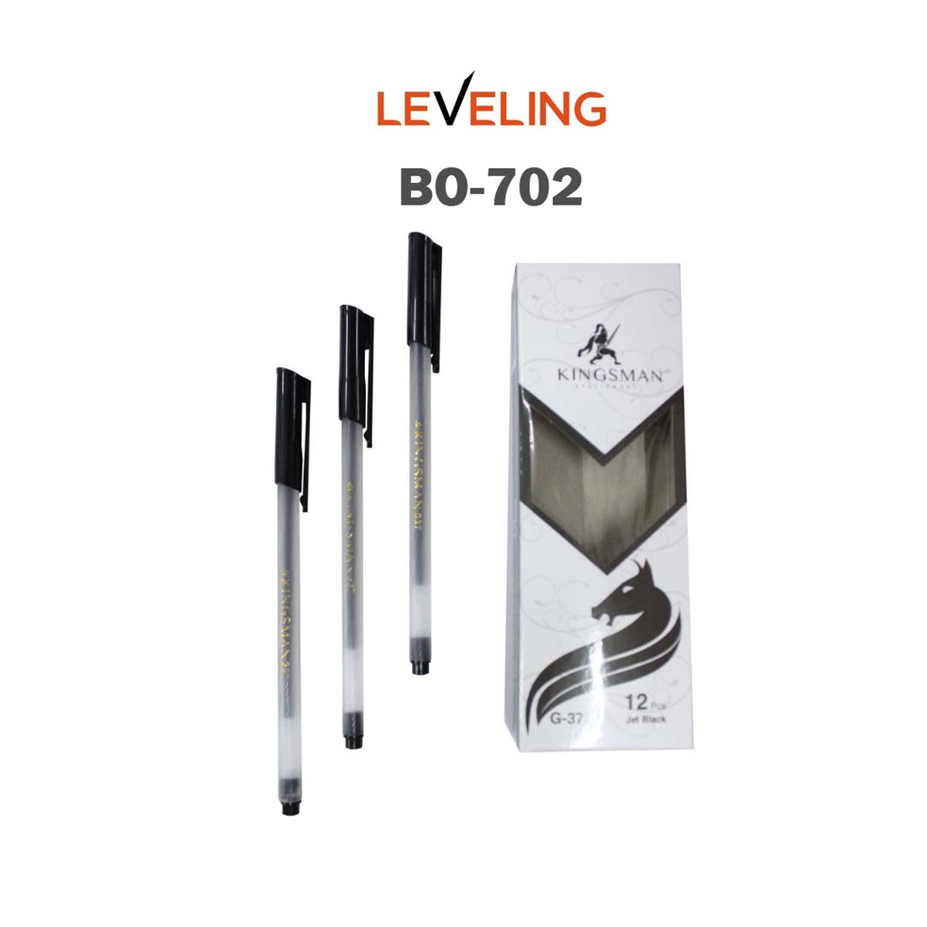 KINGSMAN - Pulpen Bolpen 12 pcs / Satu Lusin Atau Satuan Bolpoin Tinta Hitam G37