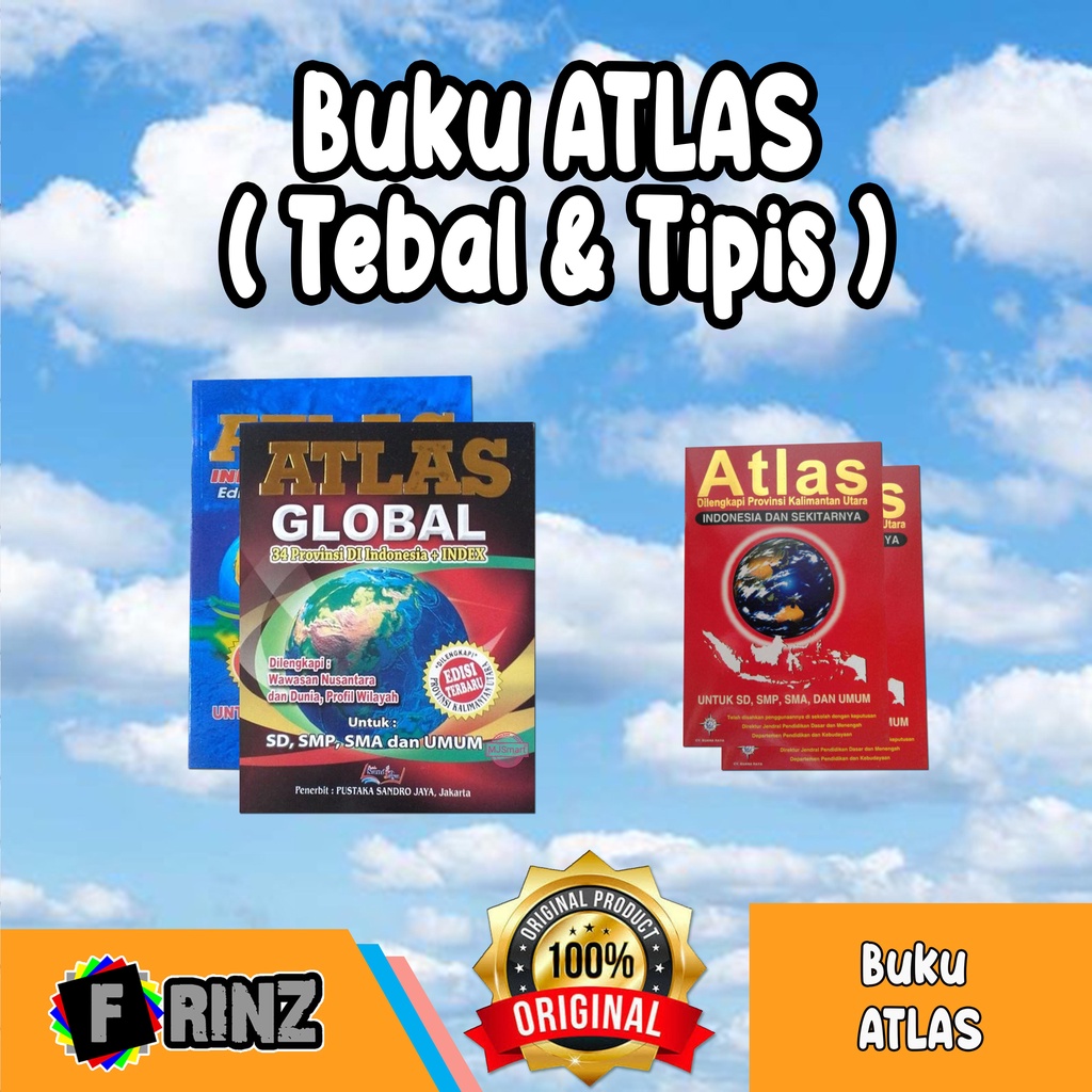 ATK ~ Buku ATLAS Geografi Indonesia dan Dunia / Tebal dan Tipis