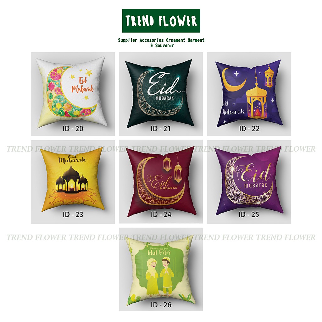 Bantal Cushion Custom Tema Lebaran Kustom Spesial Gambar Terang-30x30cm Hampers Bantal Sofa