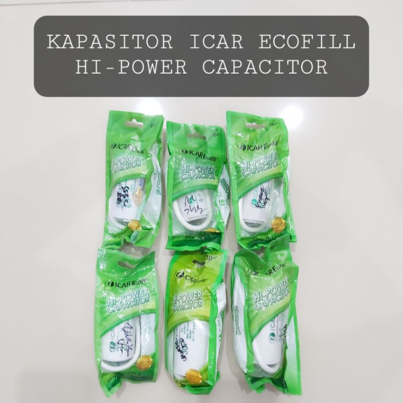 Kapasitor 2 Kabel ICAR ECOFILL 6uf 8uf 10uf 20uf 30uf 35uf 25uF 12.5uF 16uF Hi-Power