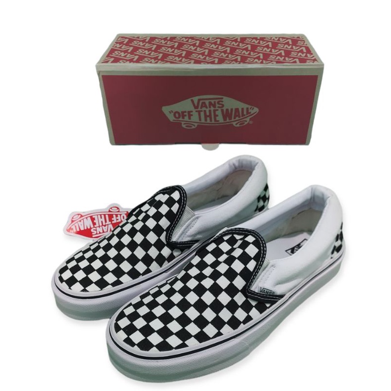 SEPATU VANS SLOP CATUR/VANS SLIP ON CHECKERBOARD OG  PREMIUM ORIGINAL BNIB/SEPATU VANS SLIP ON CATUR