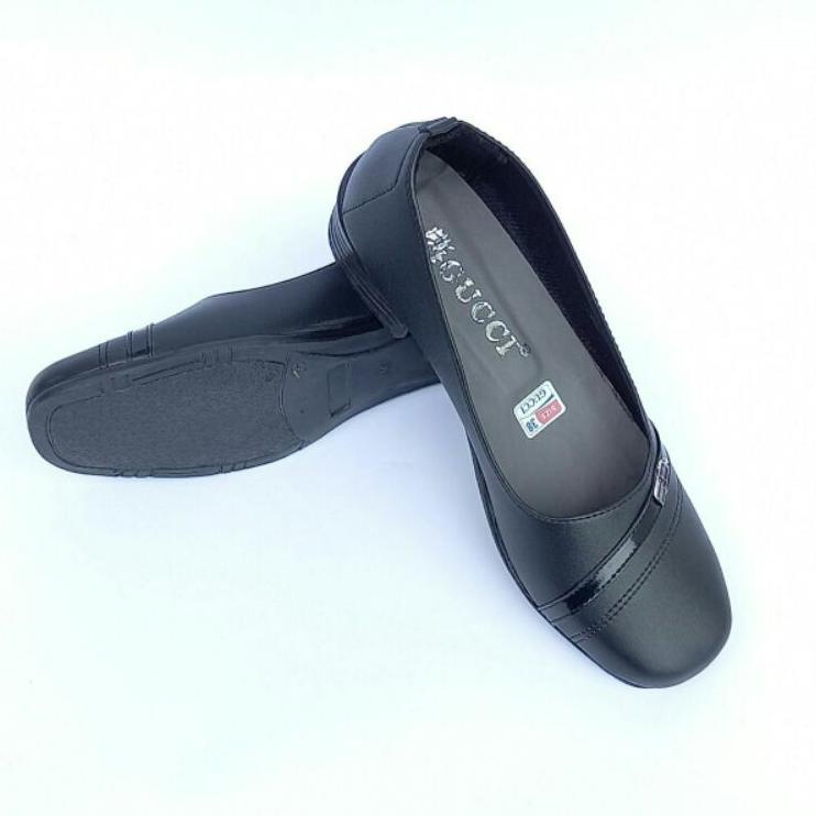 SALEE.. Sepatu wanita pantofel hitam polos gucci hak 3cm // sepatu cewek pantofel hitam formal kerja