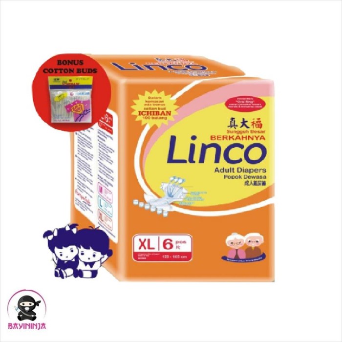 

LINCO Adult Diapers Popok Perekat Dewasa XL6 XL 6 T-Ninjabayi 01