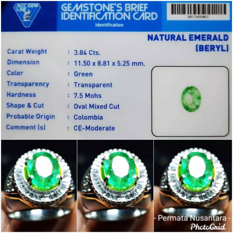 [ BAYAR DITEMPAT ] Natural emerald beryl zamrud colombia luster clean