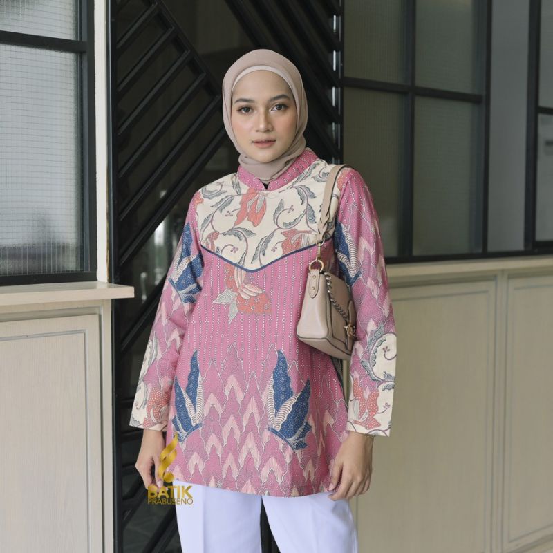 BATIK PRABUSENO WINDA BLOUSE ATASAN BATIK WANITA PRABUSENO /ATASAN WANITA / TUNIK WANITA / BLOUSE WA