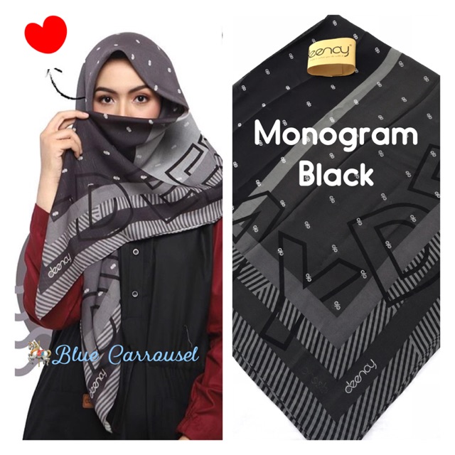 Deenay Voal Scarf Monogram Black