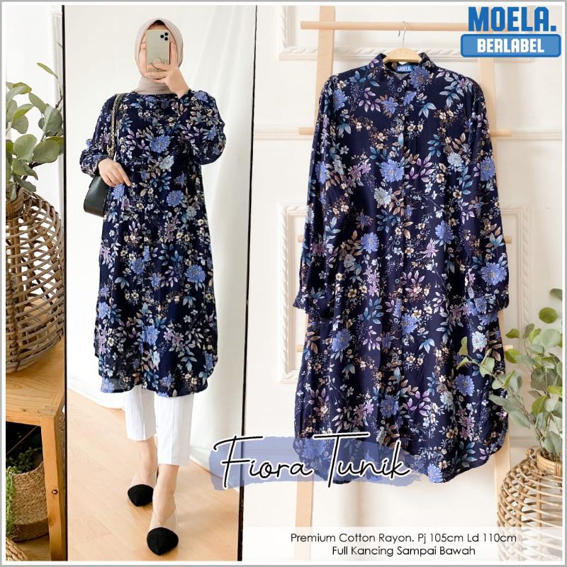 Tunik floral murah tunik motif bunga long tunik bunga tunik busui motif bunga floral tunik / Fiora
