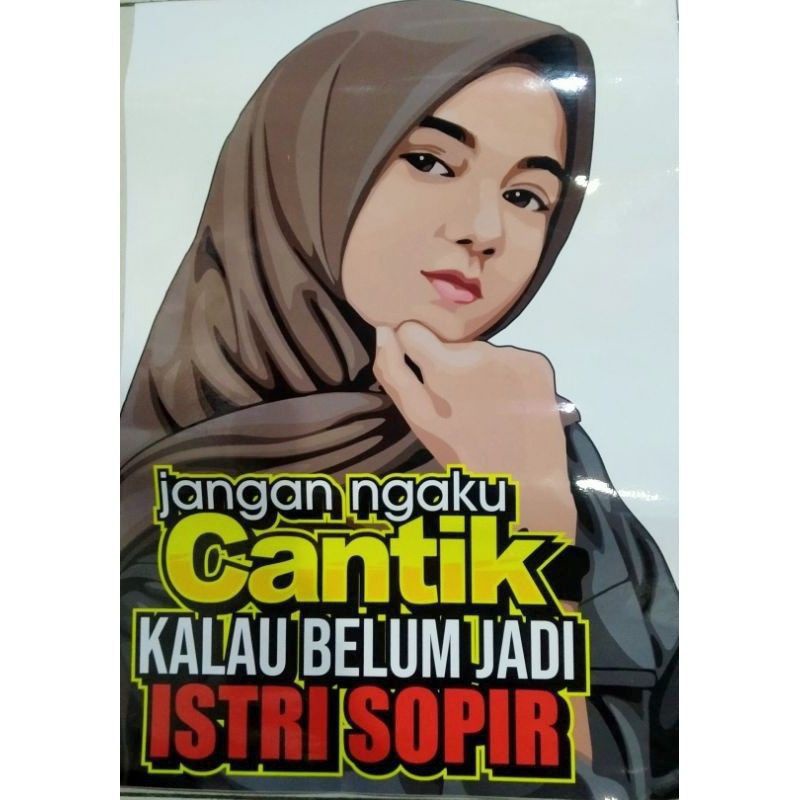 STICKER PRINTING CEWEK HIJAB UNTUK BODY/KACA PINTU MOBIL,TRUCK,DLL