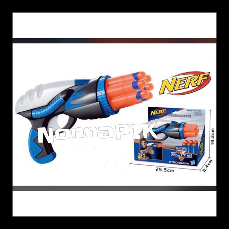 STOK BARU PISTOL KWS NERF GUN STRONGARM SLAM FIRE 6 DARTS REVOLVER ROTATING MAINAN MURAH TERUPDATE