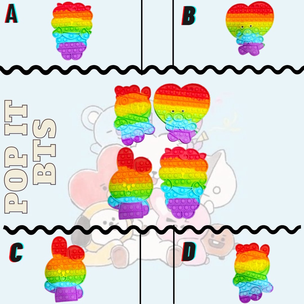 Mainan Anak POP IT JUMBO BTS BT21 CM POP IT DICE ORIGINAL REAL PICT TERLARIS