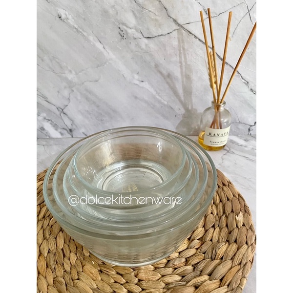 Mangkok Kaca Royalex Nesting Bowl Set Isi 5 Toughened Glass