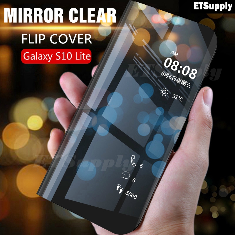 Untuk Galaxy S10 Lite Note 10 Lite A05 A05S S23 FE Cover Smart Mirror Flip Case Shockproof Clear Win