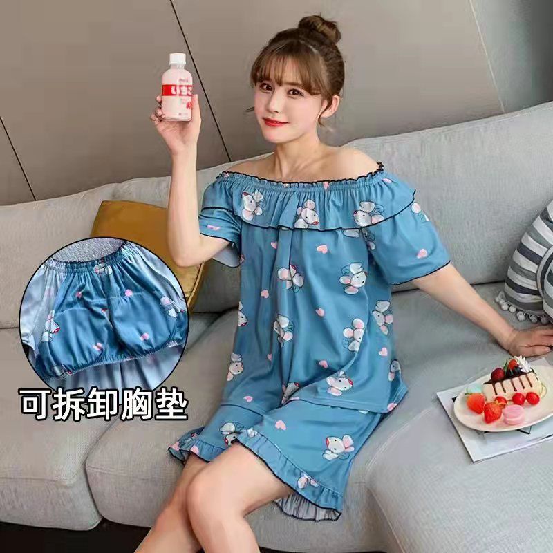 Oneset Baju tidur wanita sexy sabrina / Piyama hotpant Sexy rumbai import / Baju tidur Sexy