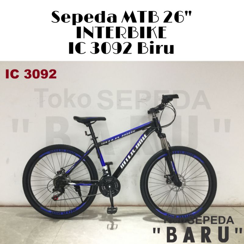 TB - Sepeda MTB INTERBIKE IC 3092 Ukuran 26 Inch-Biru