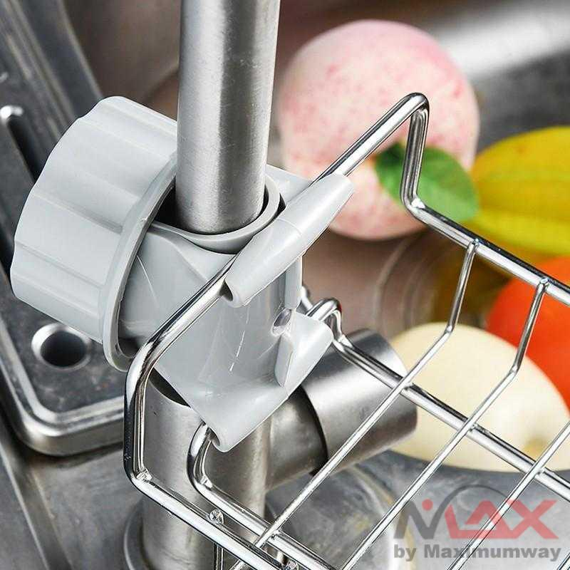 Rak sabun cuci piring Rak Gantungan Barang Keran Air Peralatan Dapur Sabun tempat spons cucian piring cantelan spons dan sabun cuci piring Stainless Steel Faucet Penyimpanan Rak Disesuaikan Wastafel Kain Spons Pengeringan Rak Dapur Kamar Mandi Sabun