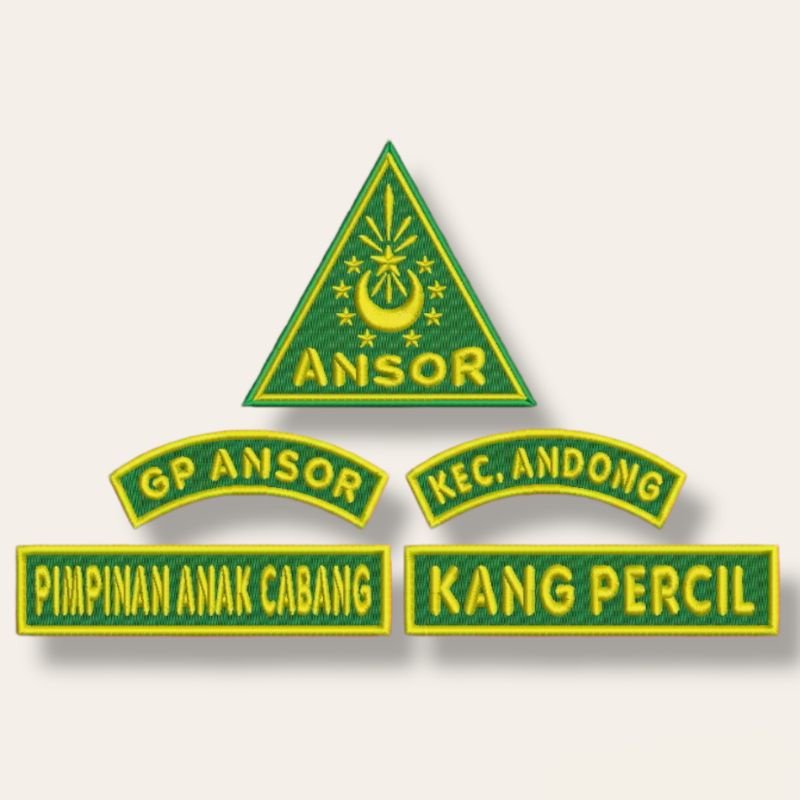 ATRIBUT BORDIR GP ANSOR BIASA ATAU TIMBUL BORDIR JAS RIKUES SESUAI NAMA JABATAN DAERAH TUGAS BORDIR 