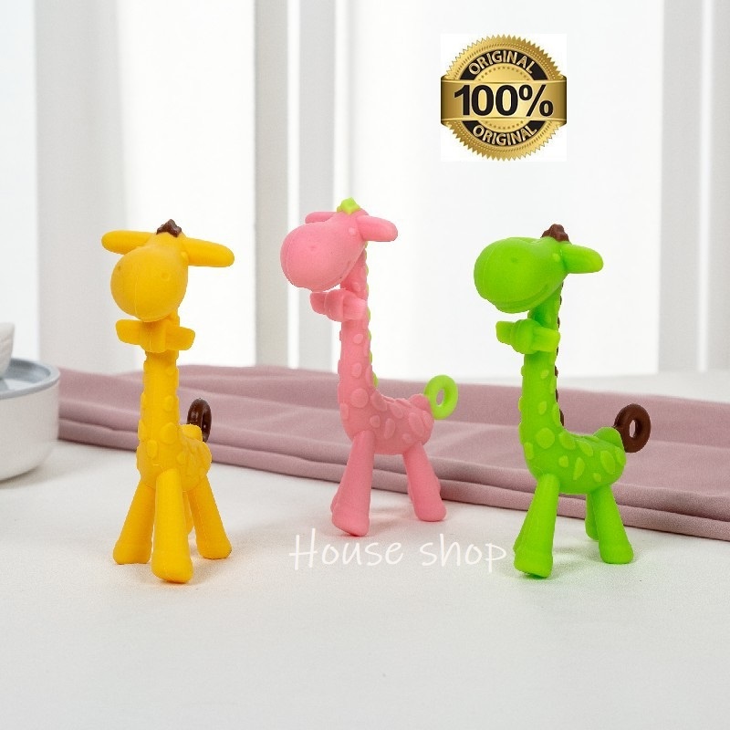 HS-0028 Mainan Gigitan Bayi Model Jerapah - Teether Giraffe - Gigitan Jerapah BPA FREE