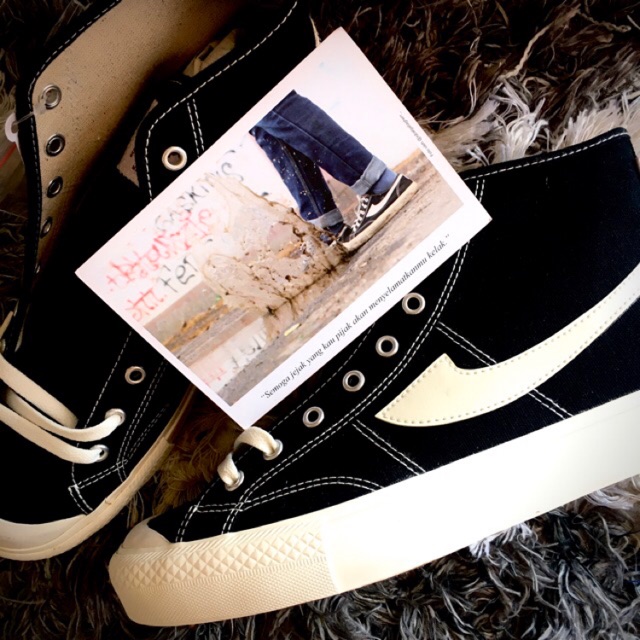  Sepatu  compass  gazelle Hi Black White Shopee Indonesia