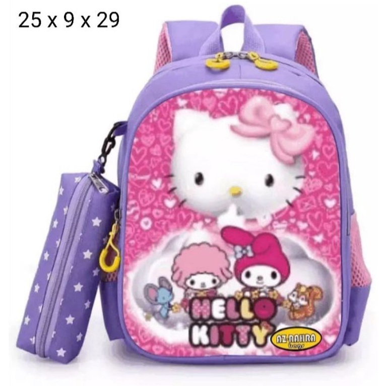 Mochillastore -Tas Sekolah TK - SD Anak-anak Perempuan Ransel Tali Antihilang Kartun HelloKitty Ransel Tas  2 in 1 Tas COD Termurah