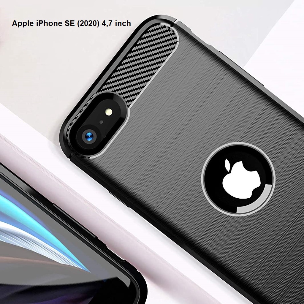 TAZIO CASE FOR IPHONE SE 2020 ( IPHONE SE2 ) IPAKY RUGGED ARMOR CARBON PREMIUM TPU
