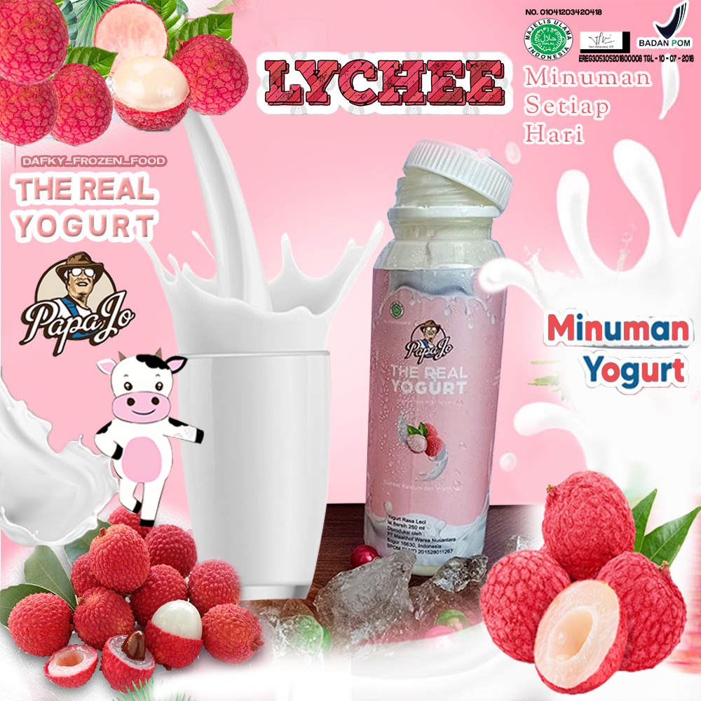 Jual Papajo The Real Yogurt Lychee 250ml Minuman Sehat Yougurt Buah