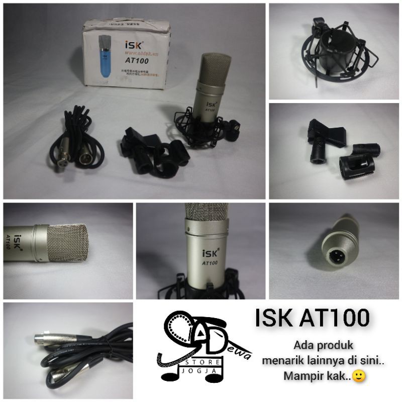 MIC CONDENSER ISK AT100 MICROPHONE CONDENSOR AT 100 MIKROFON