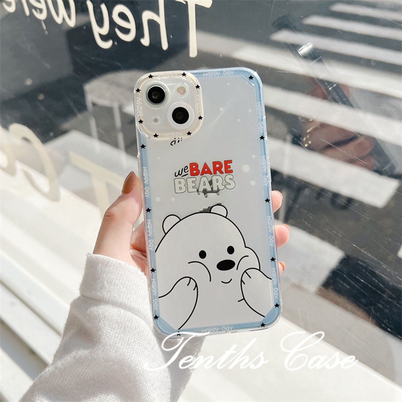 Samsung A14 A54 A34 A04 A23 A33 A53 A13 A73 A03 M23 M33 A12 A22 A51 A52 A72 A50 A50s A30s S20FE Tricolor Bare Bears Casing Ponsel Soft Clear Cover