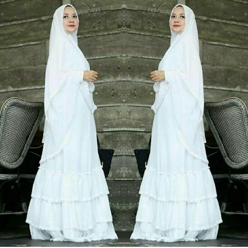 Jual Gamis Cantik Warna Putih   Gamis Syari Warna Putih   Busana Muslimah Warna Putih Berkualitas