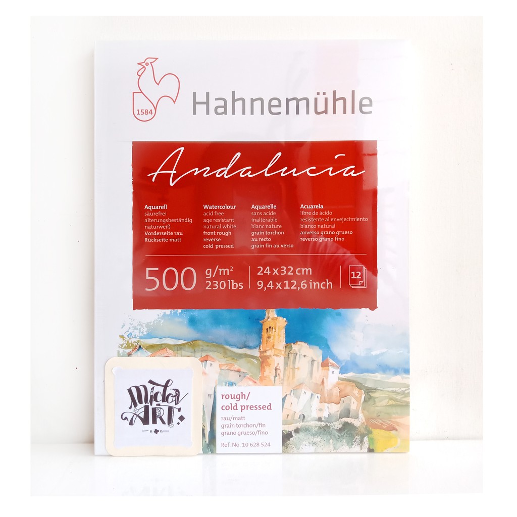 

Hahnemuhle Andalucia 500 gsm 24 x 32 cm 12 Lembar Rough (Front) Cold Press (Reverse)