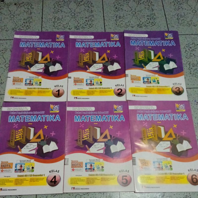 Buku pembelajaran interaktif LKS Matematika kelas 1,2,3,4,5&6 semester 1 Media pressindo