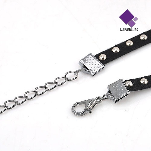 Kalung Choker Rantai Bahan Kain Warna Hitam Gaya Punk Vintage Untuk Wanita