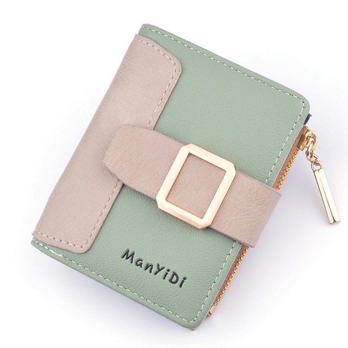 DOMPET LIPAT WANITA KECIL KULIT HIJAU ADASIE WA369G3 IMPORT KOREA SLOT KARTU RESLETING KOIN PREMIUM KEKINIAN TIPIS BRANDED ORI BATAM PENDEK MINI CEWEK MURAH SIMPLE