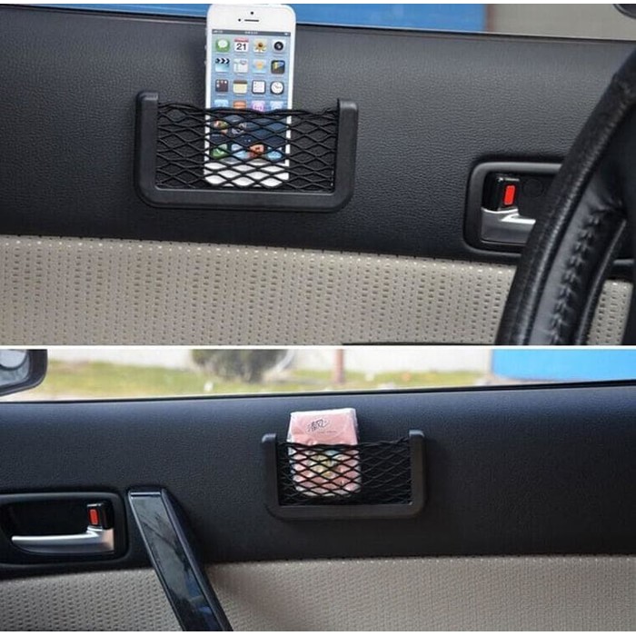 TBI Jala Kantong Tambahan Handphone Small car net bag - Holder Jaring Mobil
