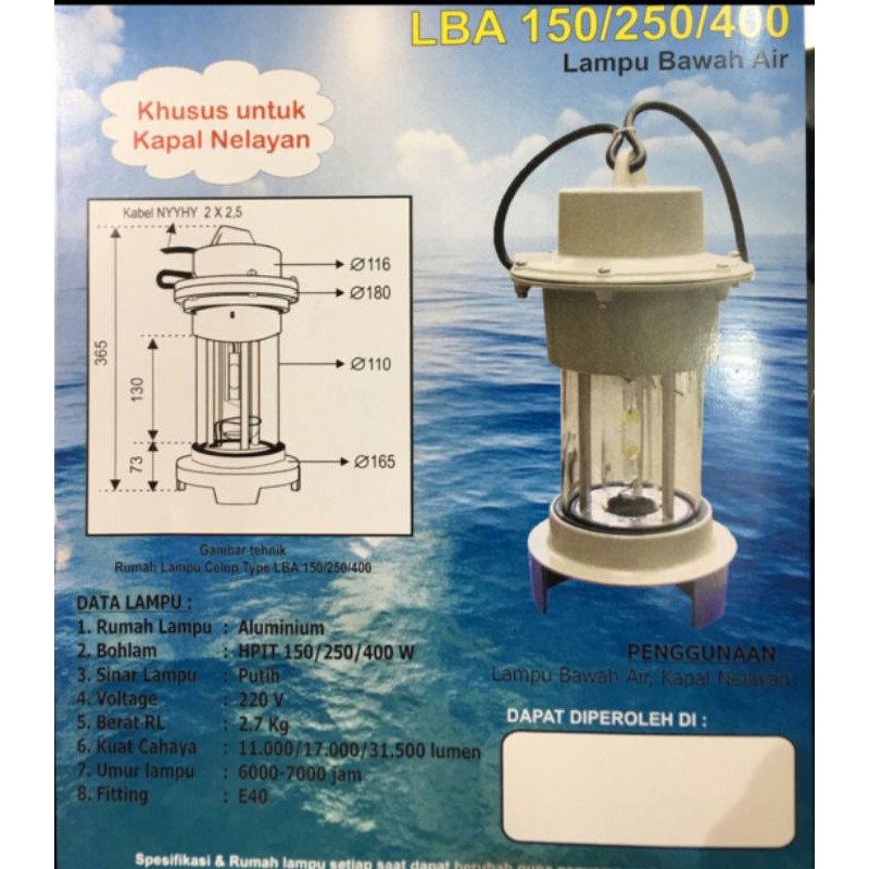Lampu celup lampu bawah air lampu kapal nelayan
