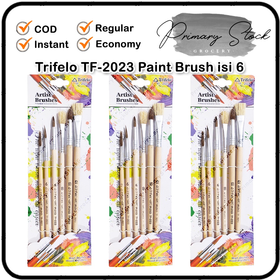 

Brush Set Paint Kuas Lukis Lengkap 1 Set Painting Trifelo TF-2023 Isi 6