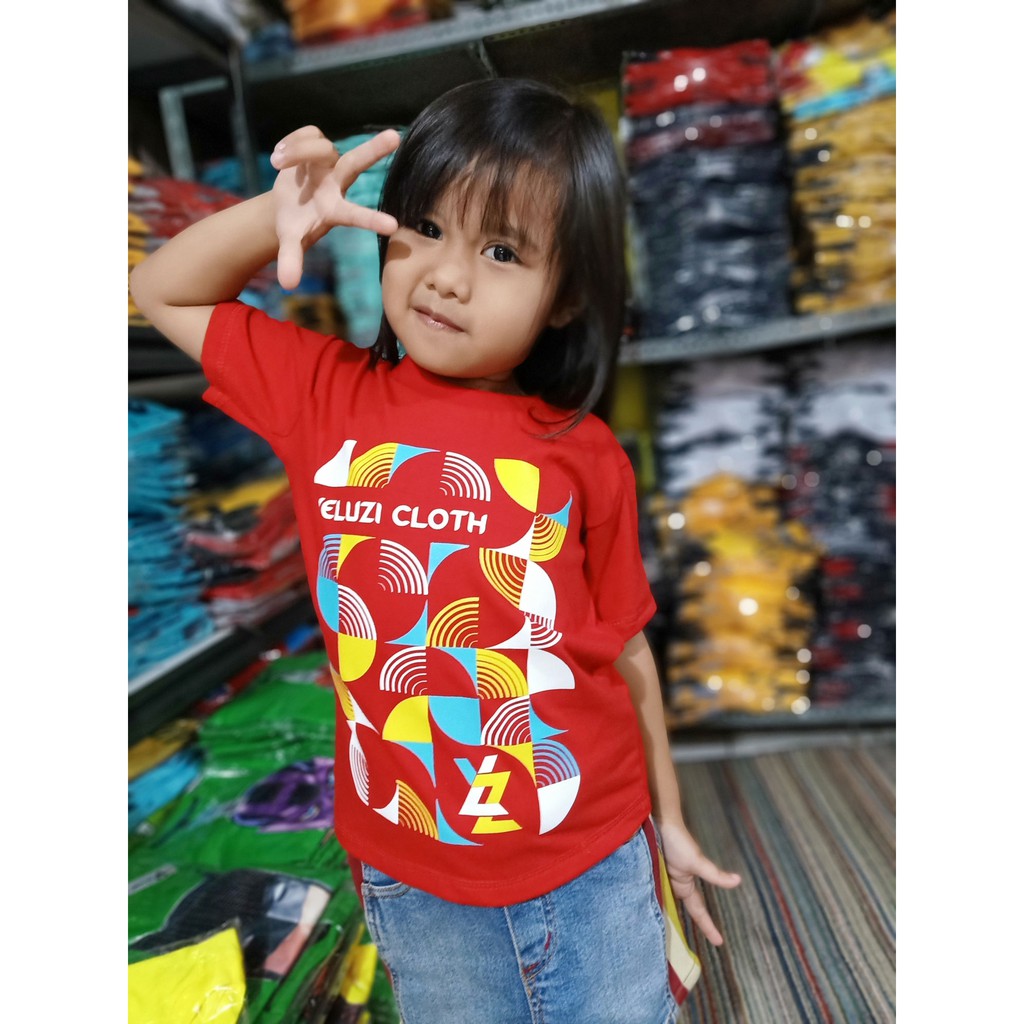 Kaos Baju anak distro oblong biru yeluzi