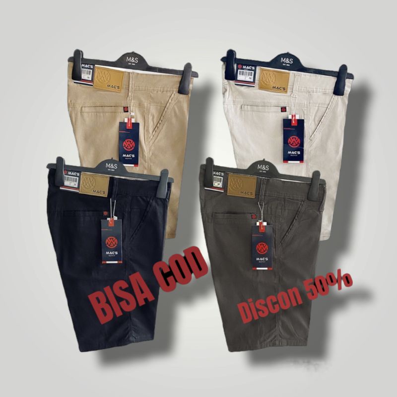 CELANA CHINO PENDEK /CELANA SANTAI/BAHAN DIAMOND COMBED STREET