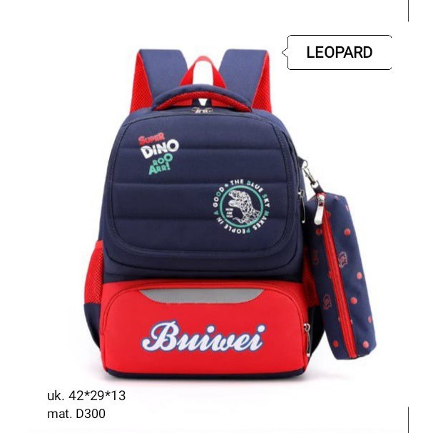 M45_Ransel Canvas  BUIWEI + Tempat Pencil, Tas Sekolah, Ransel Sekolah, Ransel K-Pop