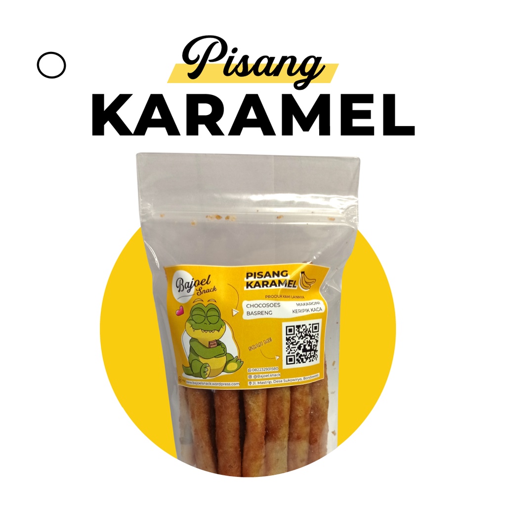 

Bajoel Snack Pisang Karamel Makanan Camilan Ringan Coklat Aroma Caramel Murah Manis Stick Instan