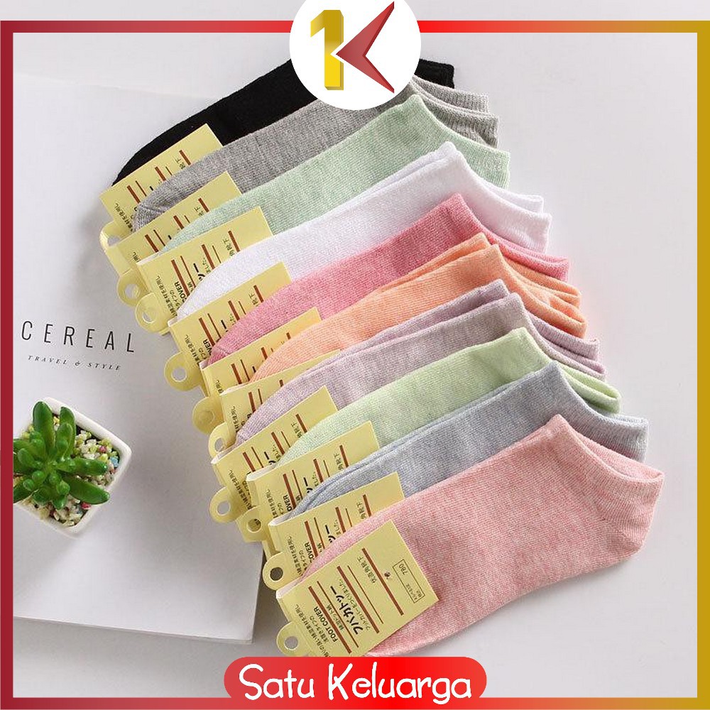 SK-P59 Kaos Kaki Semata Kaki Polos / Kaus Kaki Wanita / Kaos Kaki Ankle Dewasa / Short Socks Import-1