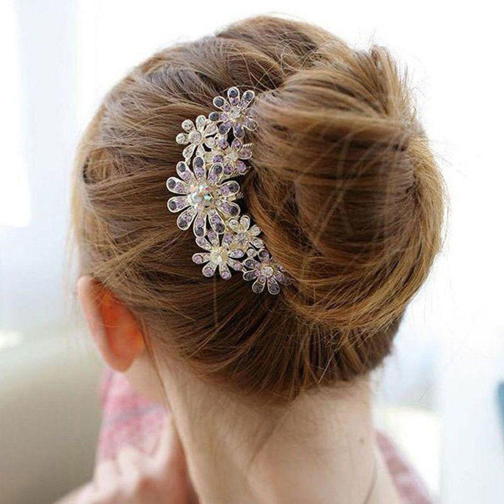 Agustinina Sisir Rambut Aksesoris Hairclip Jepit Rambut Hairwear Wanita Clip Pin Perhiasan Hias Kelopak Bunga
