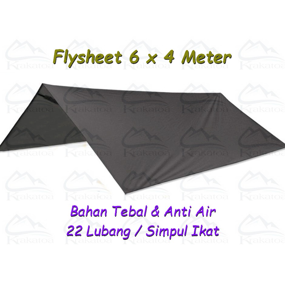 【COD】Flysheet Waterproof 6x4 Meter 24 Lubang Lobang` Tenda Bivak Anti Air 4x6 m` 6*4 Flesit 4*6