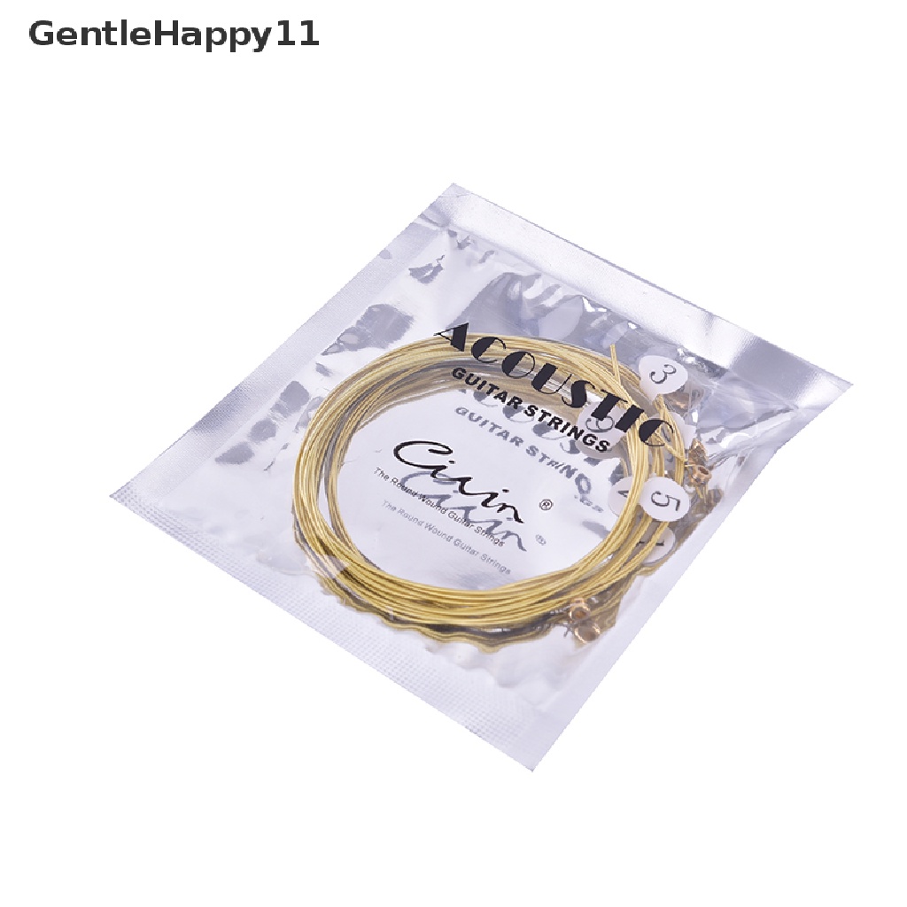 Gentlehappy 6pcs/set Senar Gitar Akustik Universal Bahan Kuningan Hexagonal Steel Core Strings Untuk