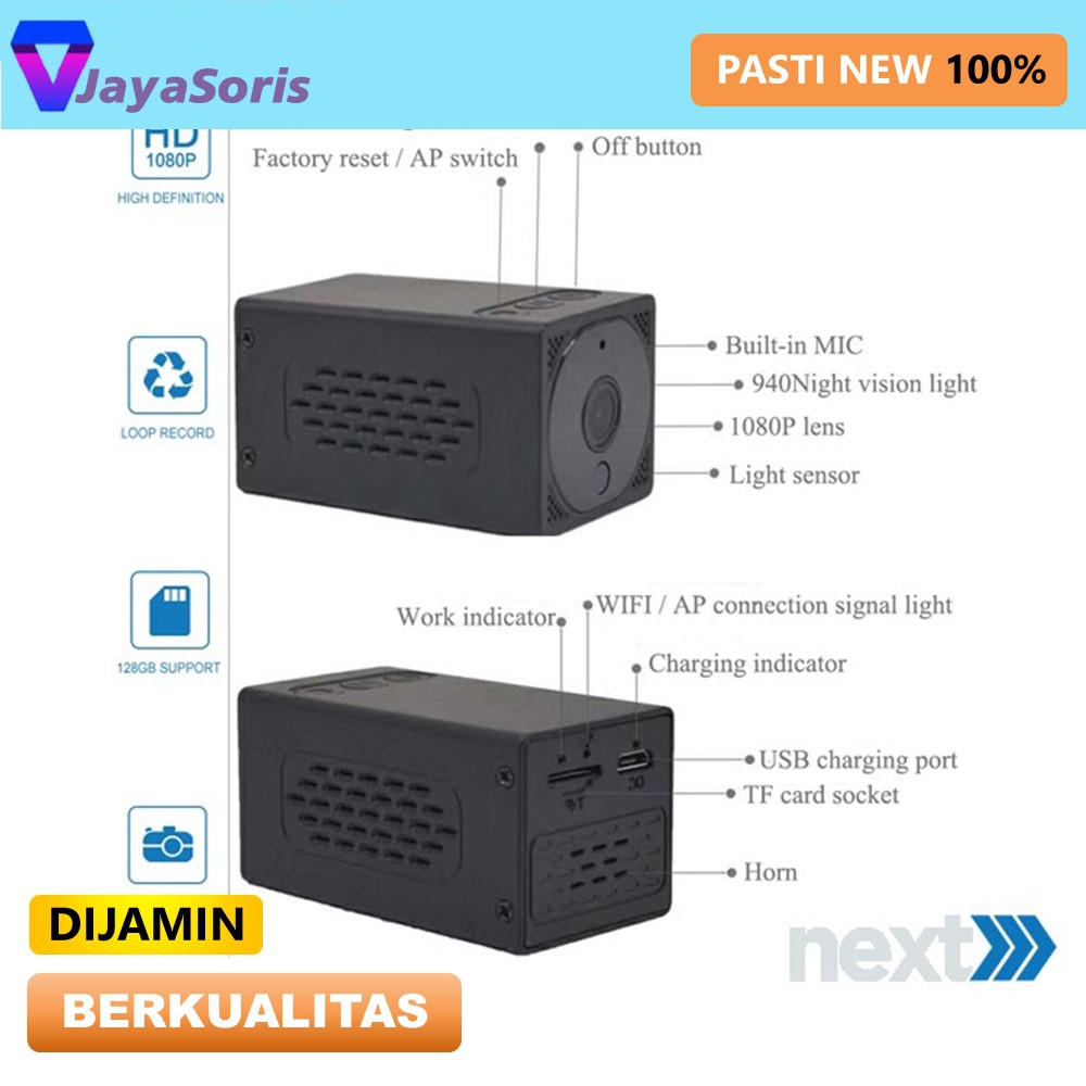 KAMERA CCTV MINI WIFI TERSEMBUNYI OUTDOOR CAMERA PENGINTAI MINI KECIL TANPA KABEL SPY CAM CAMERA 14