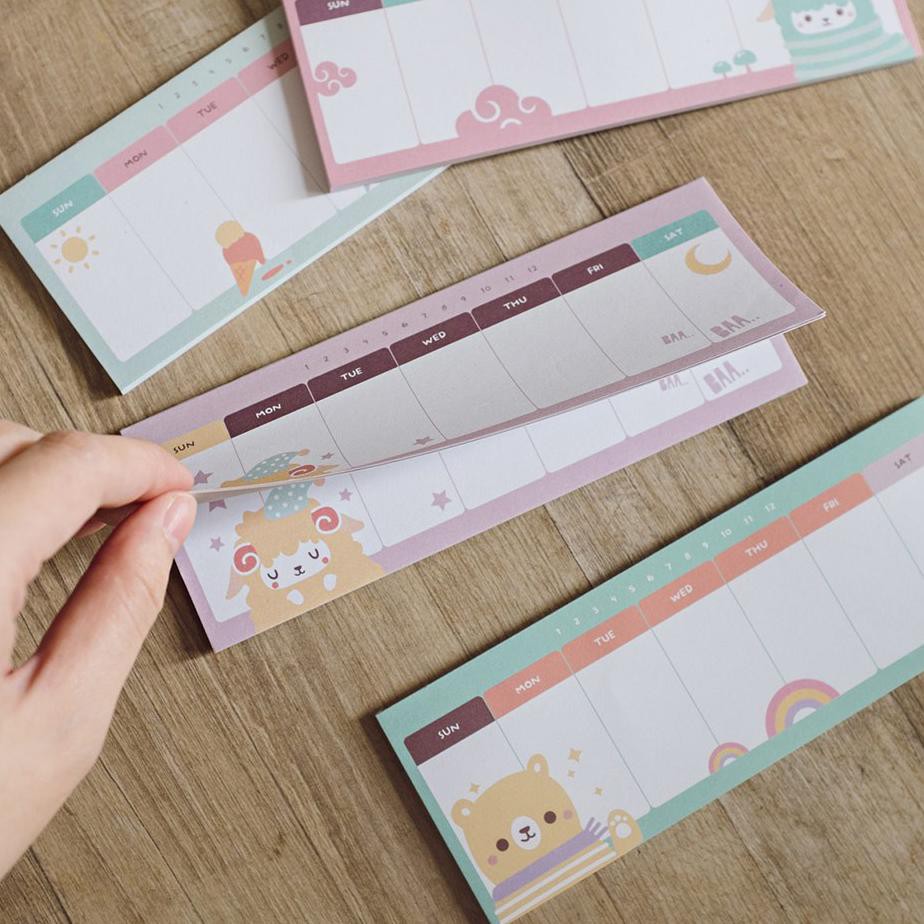 

lA9Code FLUFFY ANIMAL WEEKLY PLAN MEMOPAD / AGENDA MINGGUAN(M3N1) (terlaris)