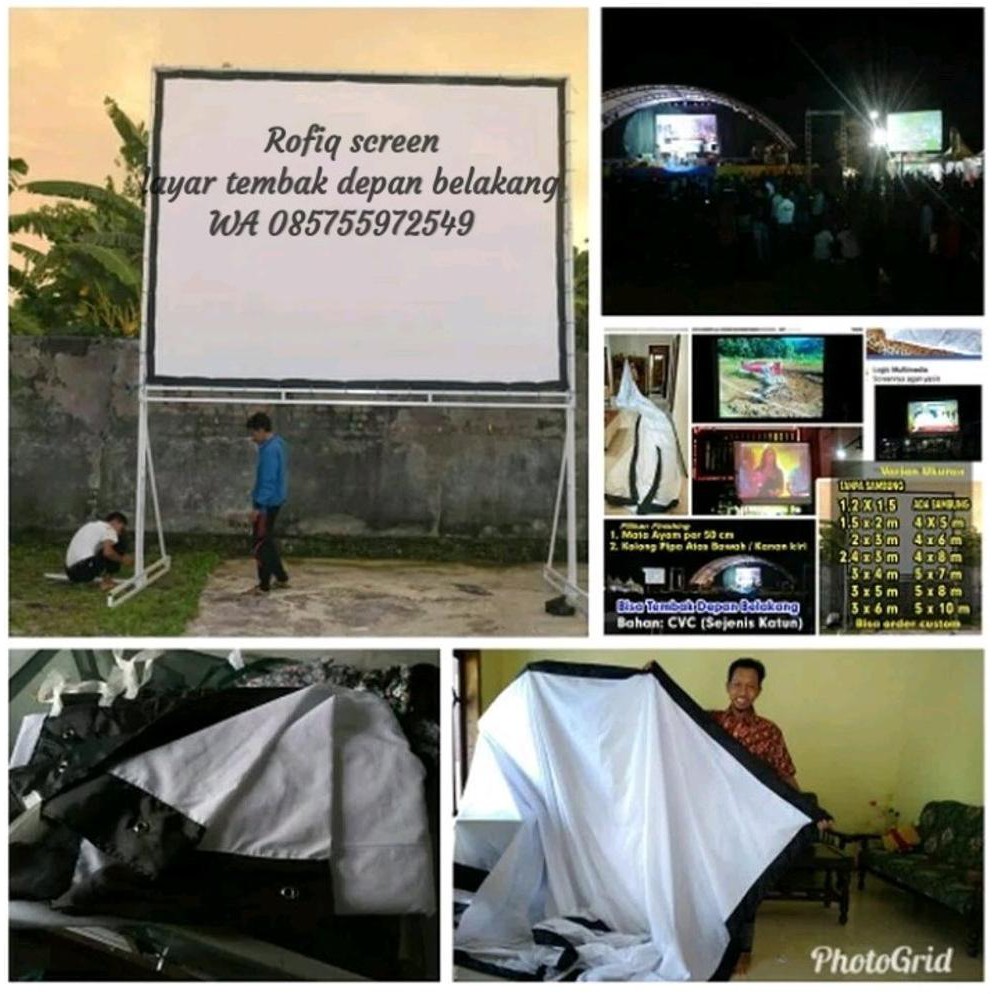 LJP kain layar proyektor 3x4m