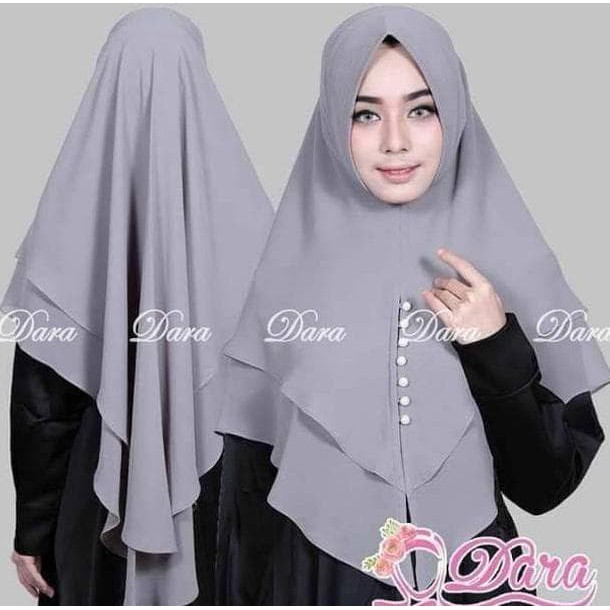 Jilbab Khimar, Jilbab Kimar FASHION MUSLIMAH KHIMAR MUTIARA 2 LAYER SYARI MUSLIMAH FASHION Murah