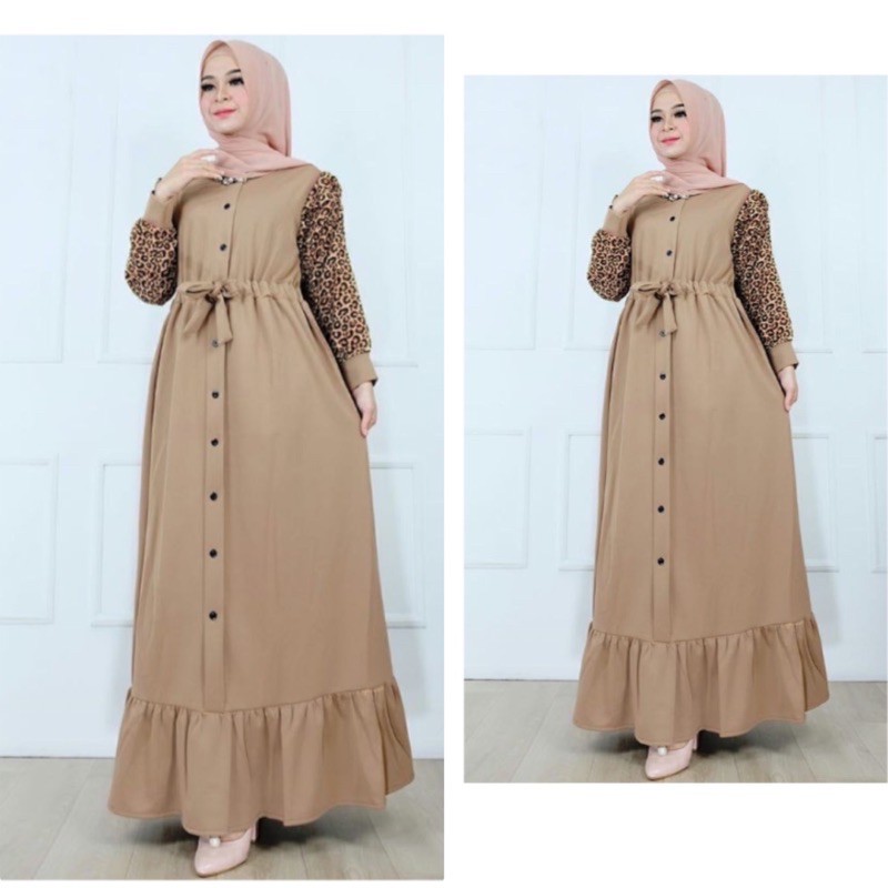 gamis muslim leopard jumbo / gamis bigsize (13030)