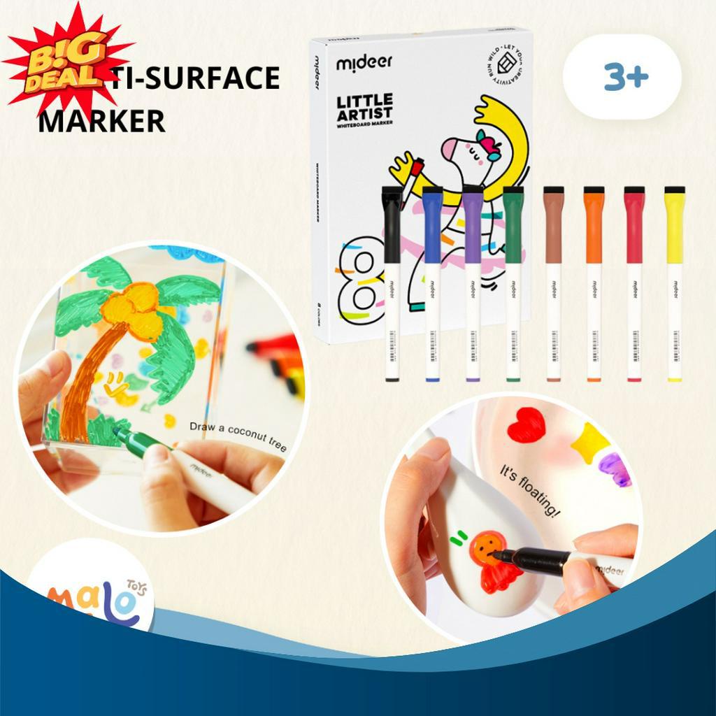 

CUCIGUDANG MALOTOYS Mideer Little Artist Whiteboard Marker 8 Spidol Papan Tulis White Board Warna Warni Colors Spidol Nontoxic Mainan Prakarya Malo Toys